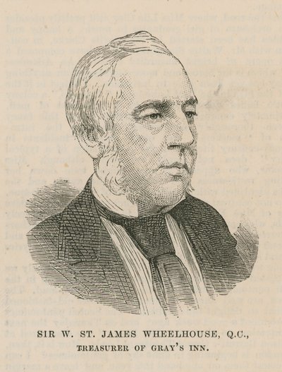 Sir W St James Wheelhouse, penningmeester van Grays Inn door English School