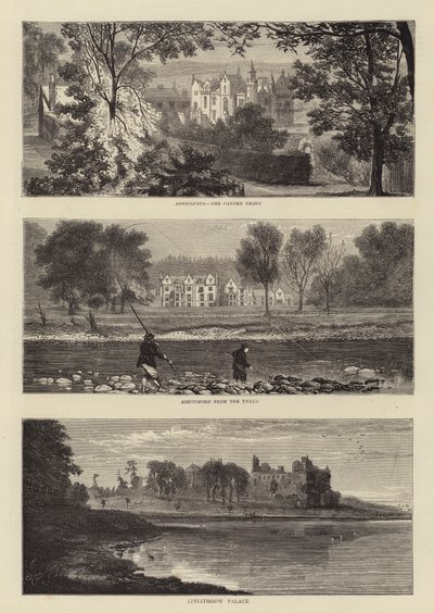 Sir Walter Scott eeuwfeest (gravure) door English School