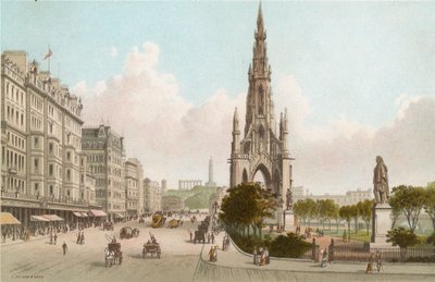 Monument van Sir Walter Scott en Princes Street, Edinburgh door English School