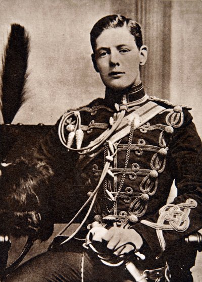 Sir Winston Churchill als luitenant in de 4e Hussars in 1895 door English School