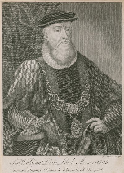 Sir Wolstan Dixie, Lord Mayor van Londen, 1585 door English School