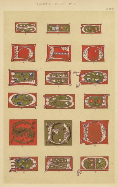 Zestiende eeuw (chromolitho) door English School