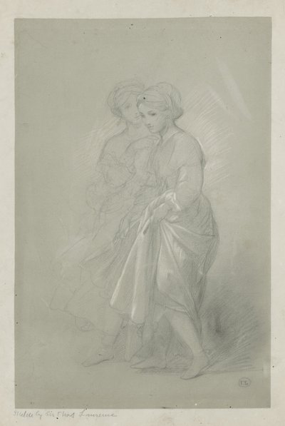 Schets van twee meisjes door Sir Thomas Lawrence door English School