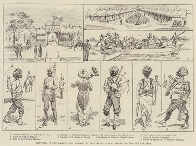 Schetsen bij de Rawul Pindi Durbar door English School
