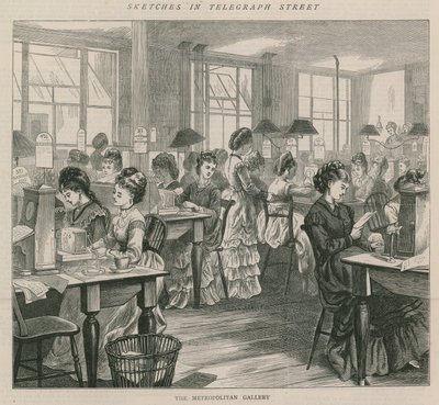 Schetsen in telegraafstraat - de Metropolitan Gallery door English School