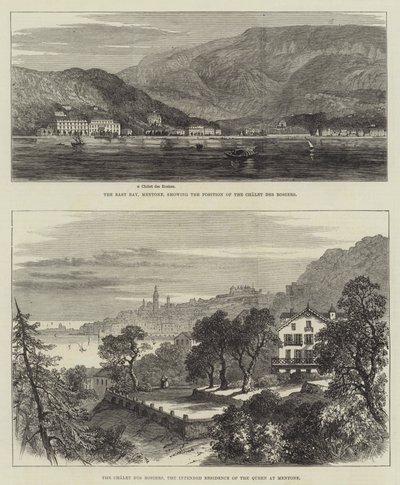 Schetsen van Mentone (gravure) door English School