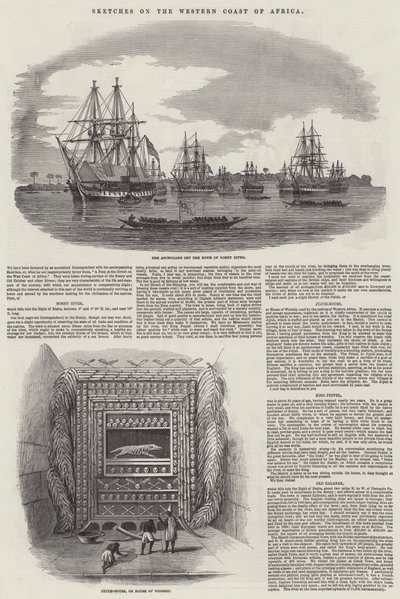 Schetsen aan de westkust van Afrika (gravure) door English School