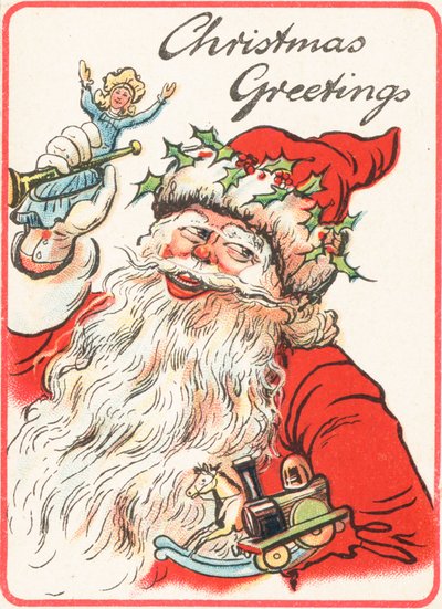 Lachende Kerstman met speelgoed door English School