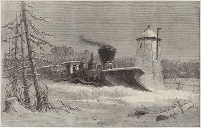 Sneeuwploeg op de Grand Trunk Railway door English School