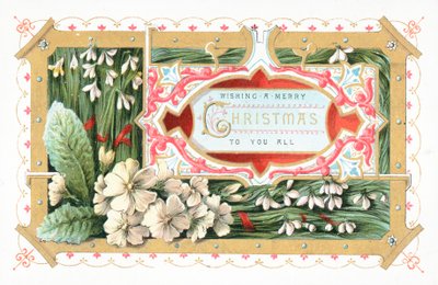 Sneeuwklokjes en Bloemen, Kerstkaart door English School