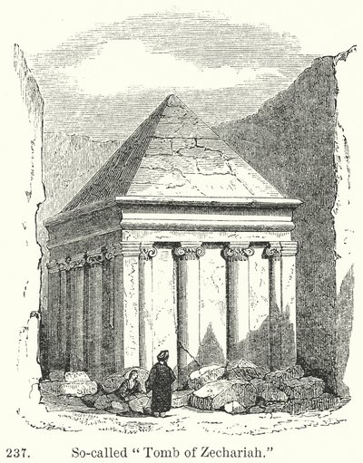 Zogenaamde "Graf van Zacharia" (gravure) door English School