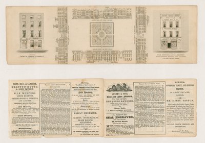 Soho Square, Talliss London Street Views, circa 1838 door English School