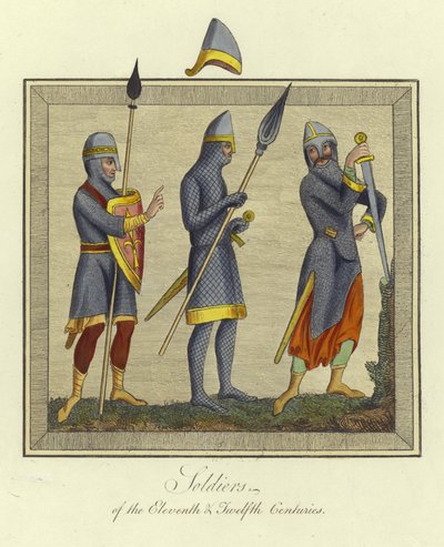 Soldaten van de 11e en 12e eeuw door English School