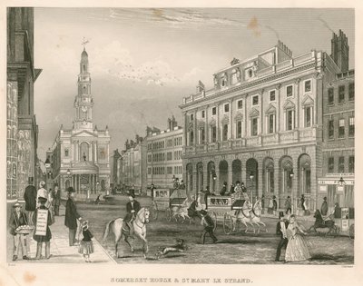 Somerset House en St Mary-le-Strand, The Strand, Londen door English School
