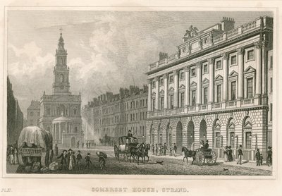 Somerset House en St Mary-le-Strand, The Strand, Londen door English School