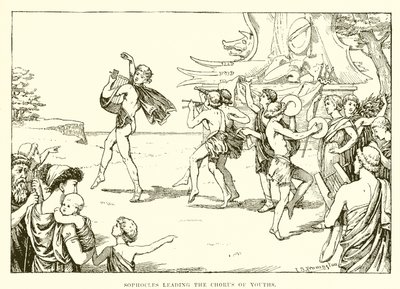 Sophocles leidt het koor van jongeren door English School