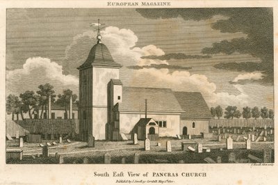Zuidoostelijk uitzicht op St Pancras Kerk, Londen door English School