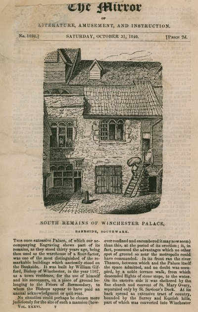 Zuidelijke restanten van Winchester Palace aan Bankside door English School