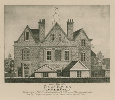 Zuidelijk uitzicht op de Cold Baths, Cold Bath Fields door English School