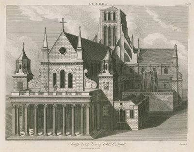 Zuidwestelijk aanzicht van de oude St. Paul