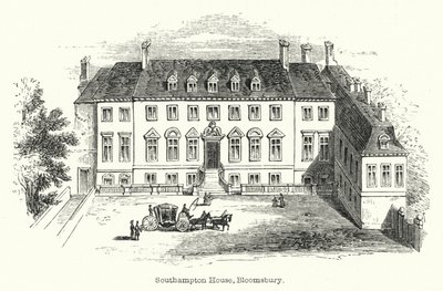 Southampton huis, Bloomsbury (gravure) door English School