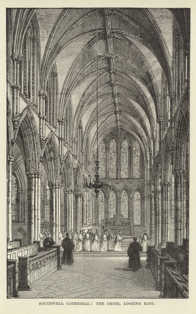 Southwell-kathedraal, het koor, kijkend naar het oosten door English School