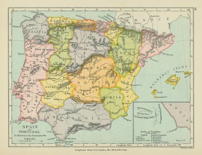 Spanje en Portugal (kleurenlitho) door English School