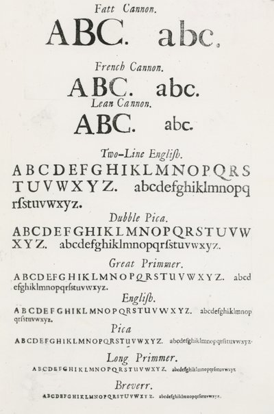 Voorbeeld lettertypen door English School