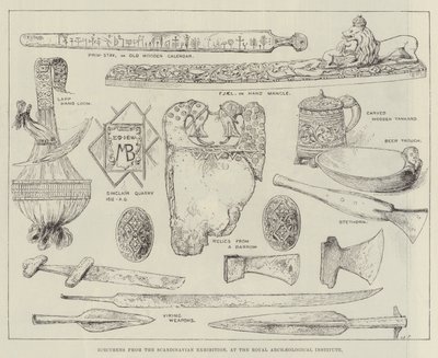 Specimens van de Scandinavische Tentoonstelling, in het Koninklijk Archeologisch Instituut door English School