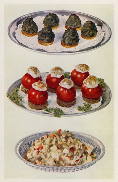 Spinazie A La Creme; Gevulde Tomaten; Groentesalade door English School