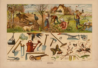 Lente (kleur litho) door English School