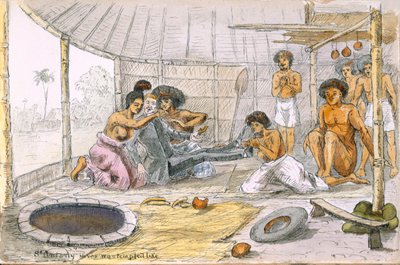 St. Anthony werd nooit zo verleid..., uit Ye Pilgrimage of ye Revnd. Simpleheart, Adventures of a naive missionary in the South Seas, c.1880 door English School