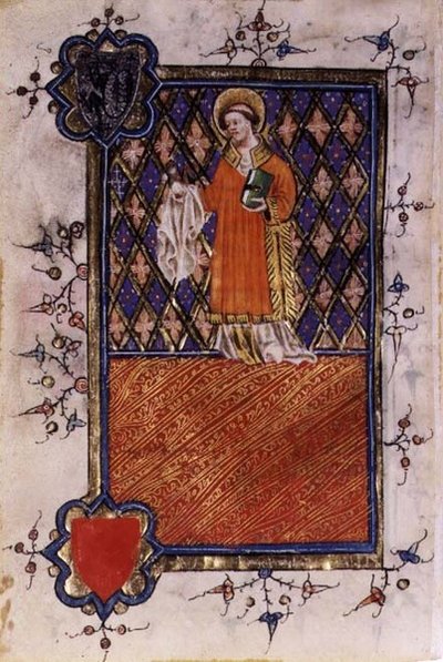 St. Barnabus, uit een getijdenboek, c.1400-40 door English School