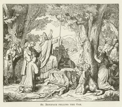 Sint Bonifatius velt de eik door English School