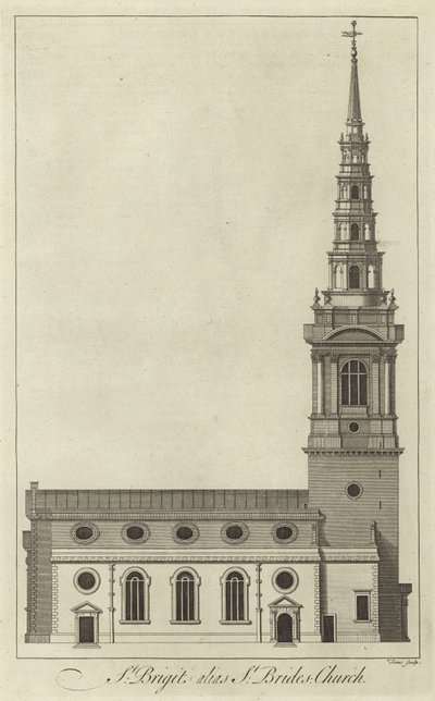 St Brides Church, Londen door English School