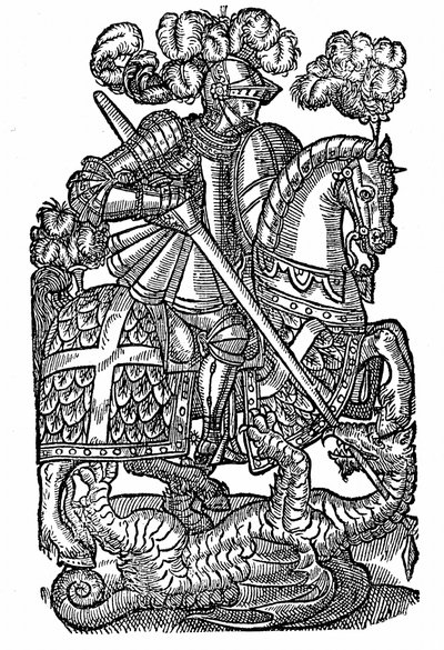 Sint Joris (gestorven ca. 303), de Rode Kruis Ridder, die de Draak doodt door English School