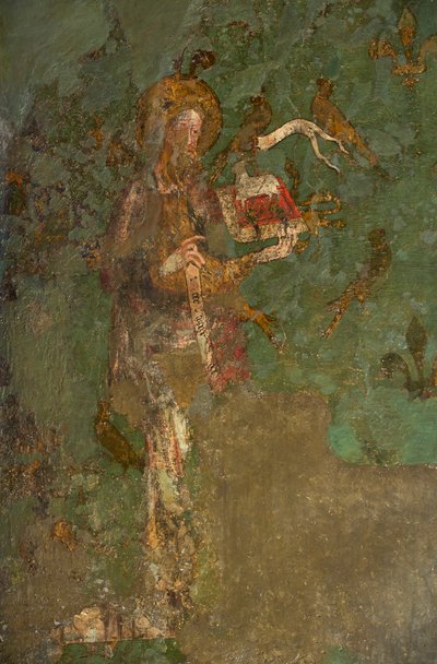 St. Johannes de Doper (detail van de Byward Tower muurschildering) door English School