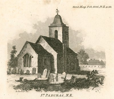 St Pancras Kerk, Londen; noordoostelijk uitzicht door English School