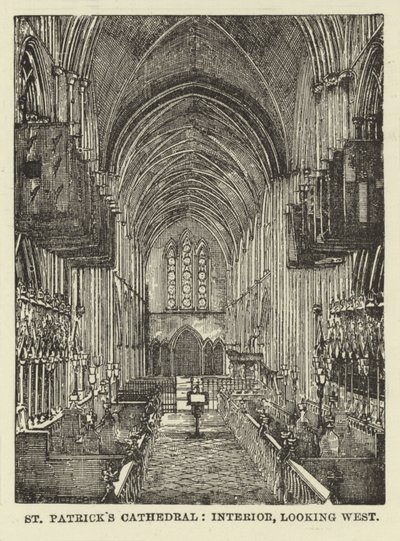 St Patricks-kathedraal, interieur, kijkend naar het westen door English School