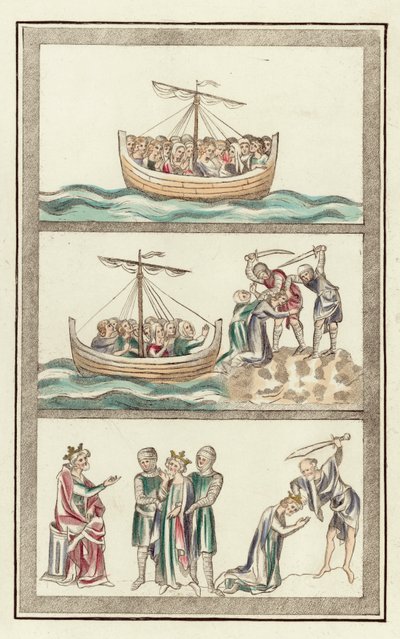 Sint Ursula met haar maagdelijke metgezellen, martelaarschap van Sint Ursula, martelaarschap van Sint Alban door English School