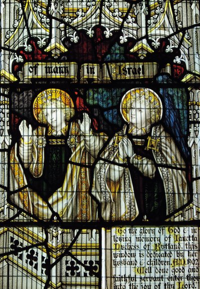 Glas-in-loodraam gewijd aan Janetta, 7e Hertogin van Rutland, Zuid Transept door English School