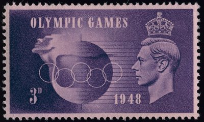 Postzegel ter herdenking van de Olympische Spelen van Londen 1948 door English School