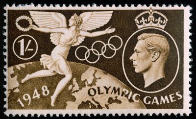 Postzegel ter herdenking van de Olympische Spelen van 1948 in Londen door English School