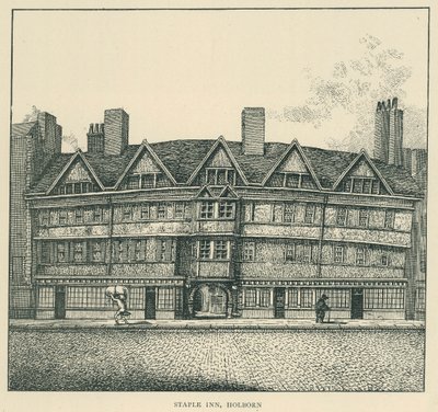 Staple Inn, Holborn (litho) door English School