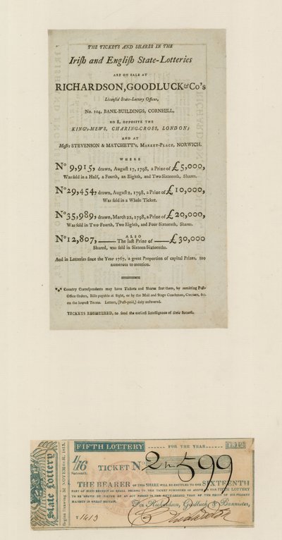 Staatsloterij, 1812 door English School