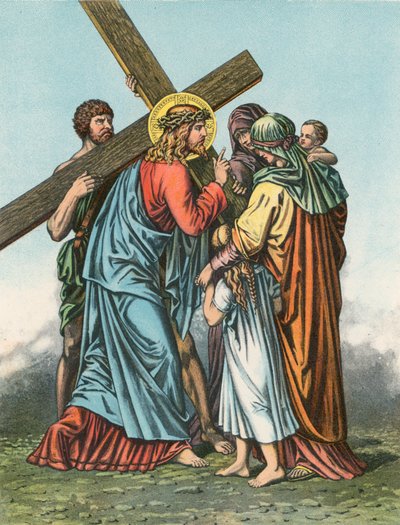 Station VIII Christus troost de vrouwen van Jeruzalem die over hem huilden door English School