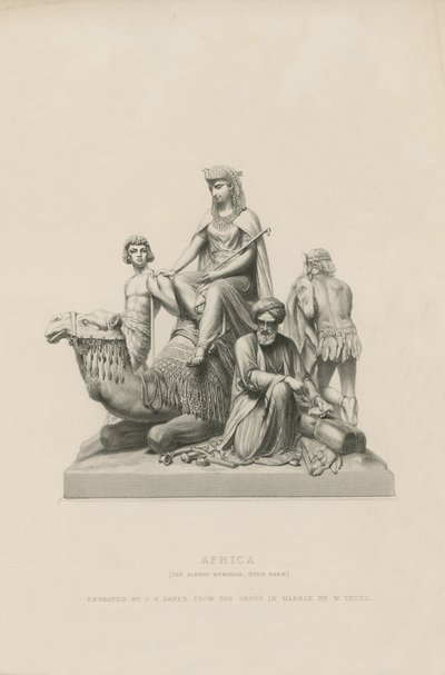 Standbeeld dat Afrika uitbeeldt dat het Albert Memorial siert door English School