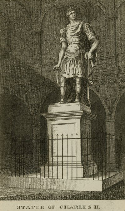 Standbeeld van Karel II door English School