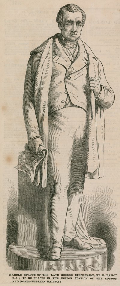 Standbeeld van George Stephenson door English School