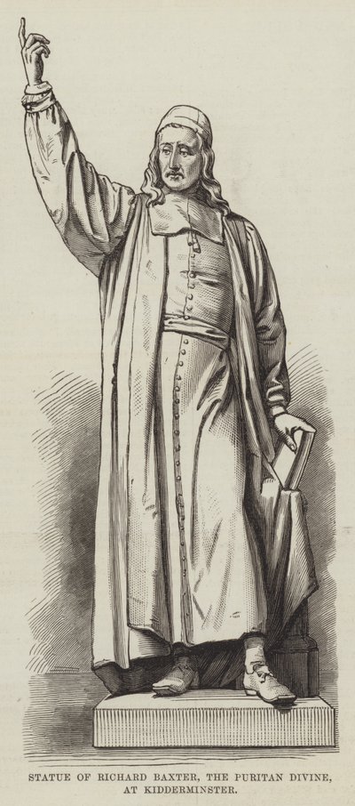 Standbeeld van Richard Baxter, de puriteinse godgeleerde, in Kidderminster door English School